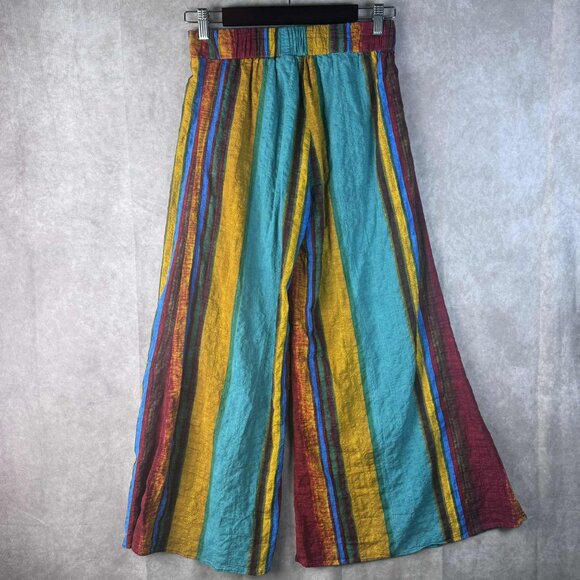 Cider Hippie Festival Rainbow Striped Wide Leg Pants – Size M - Picture 3 of 6